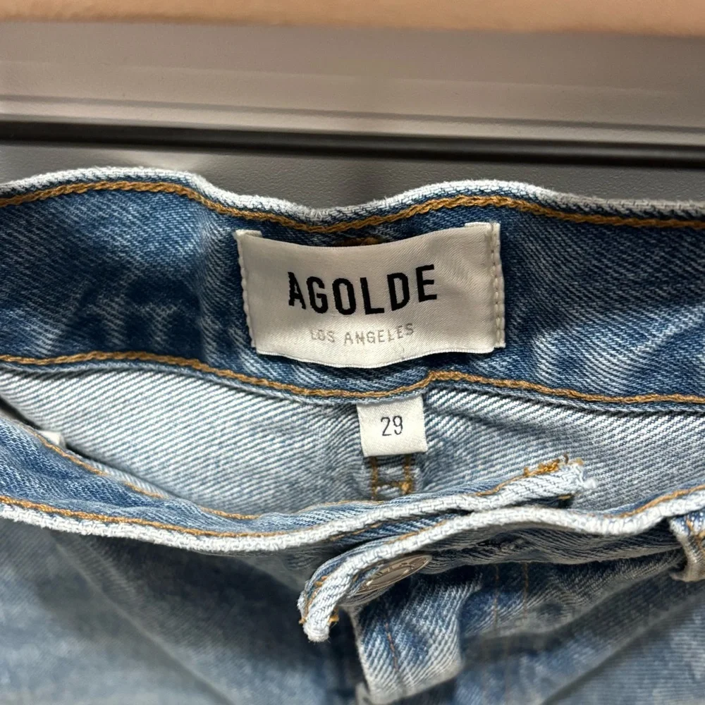 Agolde Stella Light Blue Jean Shorts - Picture 7 of 8